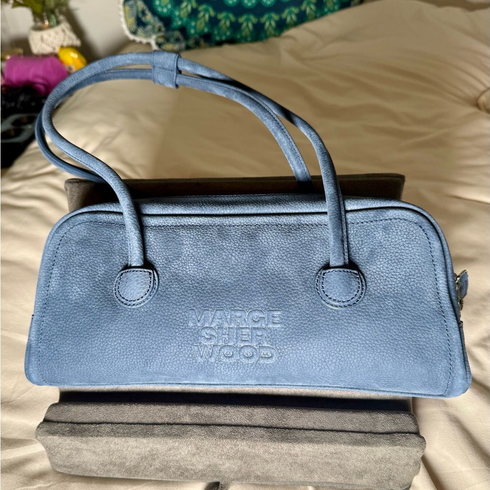 Marge Sherwood Blue Leather Handbag NBW